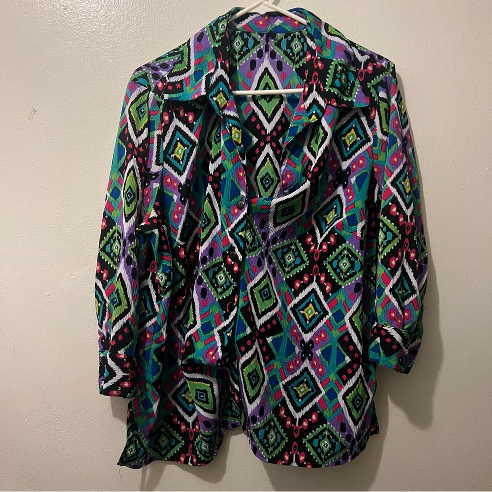 Colorful Patterned Funky Blouse